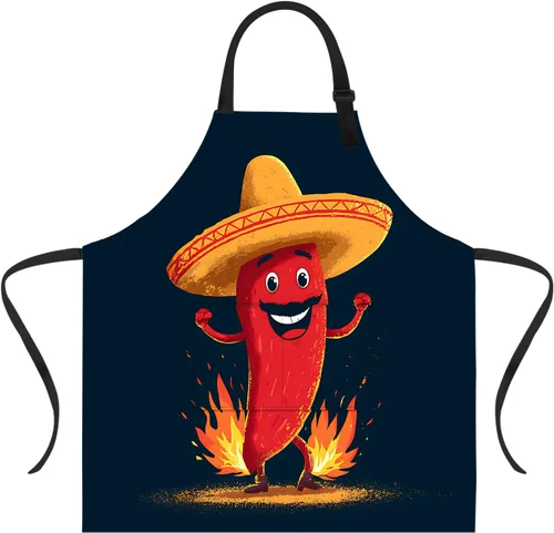 Vista 12 de Delantal divertido con 2 bolsillos para hombres y mujeres, barbacoa, parrilla, delantales con babero ajustable, regalos, cocina, cocina de la cocina