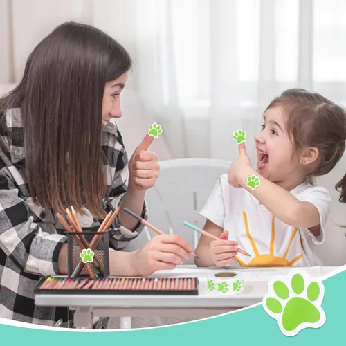Vista 27 de 500 calcomanías coloridas con estampado de patas, calcomanías autoadhesivas de pata de perro de 1 pulgada 6 Colors for Kids Crafts, Student