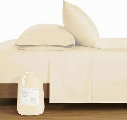 Vista 3 de Lane Linen Hotel Collection - Fundas de almohada de satén de lujo tamaño Queen, fundas de almohada de algodón de fibra larga de alta calidad