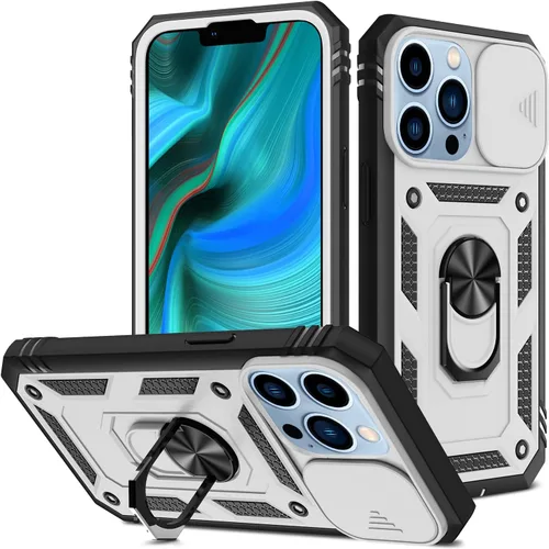 Vista 16 de Korecase Diseño para iPhone 12 Pro Max Kickstand Funda con cubierta de cámara de grado militar Caída de doble capa de cuerpo completo Protección a