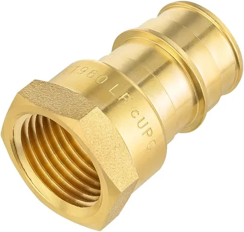Vista 10 de Paquete de 2 accesorios de latón de expansión EFIELD Pex A de 1/2 x 1/2 pulgadas, codo hembra NPT para conexión de tubo Pex-A, ASTM F1960