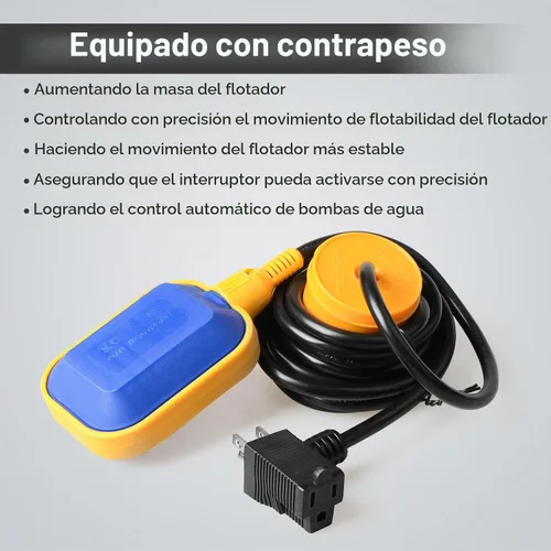 Vista 5 de Interruptor de flotador atado universal con contrapeso 15A, 110 ~ 250 V CA