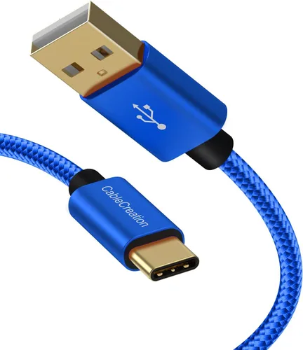 Vista 20 de CableCreation Cable corto USB a USB C de 6 pulgadas, carga rápida USB A a USB C, cable trenzado USB C macho a USB macho para banco de energía