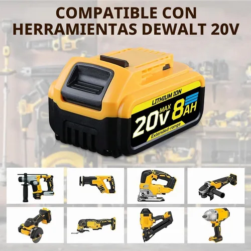Vista 6 de 2 paquetes de 8.0Ah 20V de repuesto para batería Dewalt 20V MAX