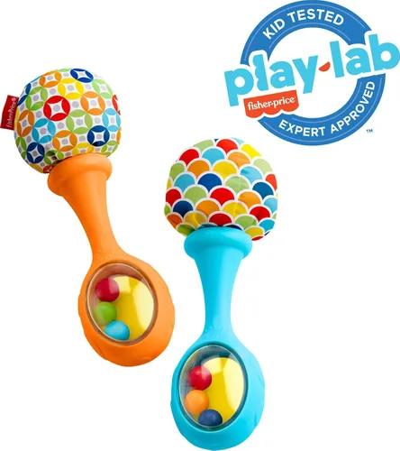 Vista 6 de Fisher-Price Baby Bouncer - Jumperoo de actividades de animales con luces musicales, sonidos y juguetes para recién nacidos, maracas Rattle 'n Rock