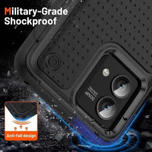 Vista 6 de Funda para Moto G Stylus 5G 2023, con protector de pantalla, [probada contra caídas de grado militar], funda protectora resistente a prueba de Negro