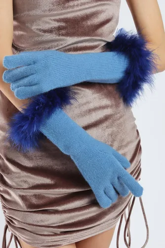Vista 79 de Sahabowi Guantes de cuero para clima frío Manopla de lana cálida de invierno para mujeres