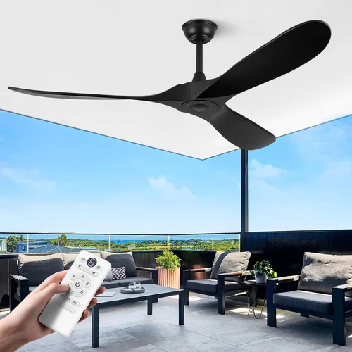 Vista 12 de Ventiladores de techo ABZ sin luces - Ventiladores de techo modernos de 52 pulgadas sin luces con control remoto, ventiladores de techo de 3 aspas