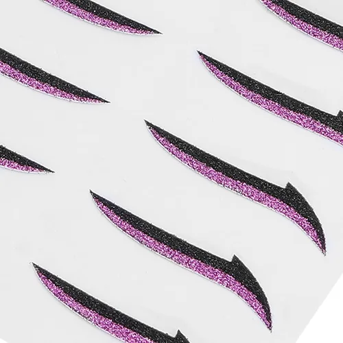 Vista 9 de Brrnoo Calcomanías reutilizables con purpurina, adhesivo para maquillaje de ojos de mujer, calcomanías autoadhesivas para bodas, fiestas de baile