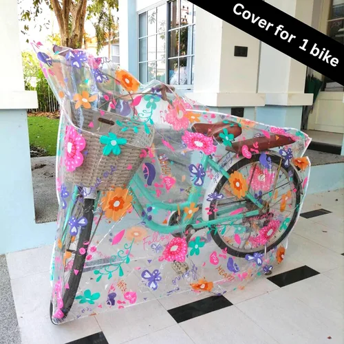 Vista 4 de Funda para bicicleta, bonita funda transparente para almacenamiento al aire libre, impermeable, material Ripstop resistente, protección para todo