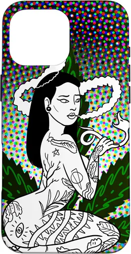 Vista 19 de iPhone 16 Weed Smoking Babe Marihuana Cannabis Smoke Stoner 420 Estuche de regalo