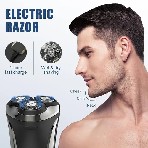 Vista 3 de Snapbuy - Maquinilla de afeitar eléctrica para hombres, afeitadora eléctrica Snapbuy Pro del padre, afeitadoras eléctricas para hombres, Ipx7 Negro