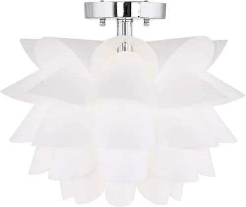 Vista 6 de Lámpara de techo flor blanca de Possini Euro Design, 15 3/4 pulgadas de ancho