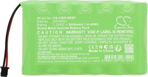 Vista 3 de Cameron Sino Batería para CaddX ZeroWire Panel de control PN: CaddX ZW-BS01 2000mAh / 14.40Wh