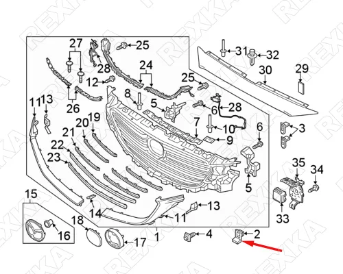 Vista 6 de Rexka Tuerca de ojal para rejilla KD4550ES1 compatible con Mazda 3, Mazda 6, CX-3, CX-5, CX-9