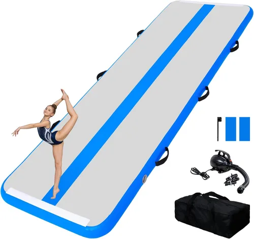 Vista 9 de Tuxedo Sailor Inflatable Gymnastics Tumbling Mat Tumble Track Thickness Floor Mat With Electric Air Pump for Azul marino
