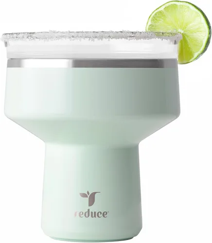 Vista 29 de Reduce Saltini - Vaso de cóctel de 16 onzas, vaso aislado de margarita con tapa, mantiene las bebidas frías durante 10 horas, alternativa al vaso