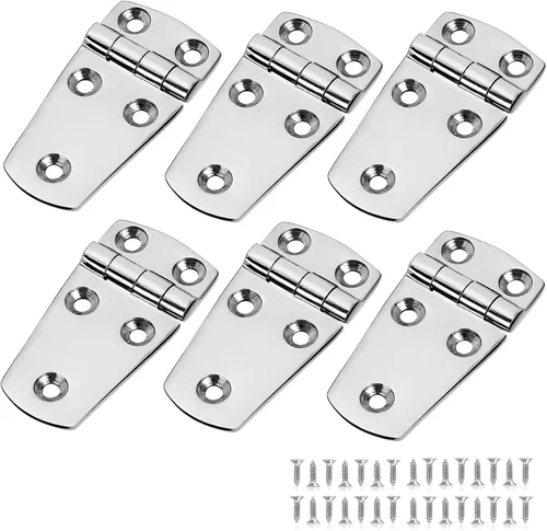 Vista 8 de 2 bisagras de escotilla de barco marino, de acero inoxidable, sin ruido, resistentes, 5 agujeros de 2.25 pulgadas x 1.5 pulgadas (2.244 x 1.496 in)