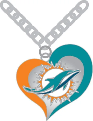 Vista 22 de Collar con colgante de corazón en espiral de la NFL - Joyería de regalo para mamá, esposa, hermana, hija, mejor amiga - Regalo ideal