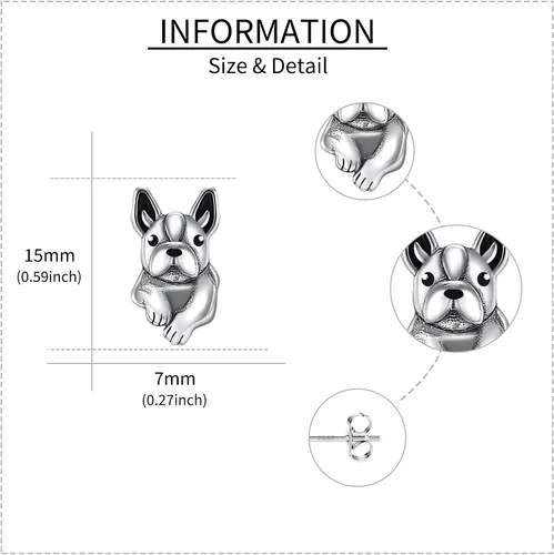 Vista 4 de Pendientes de animales de plata de ley para mujer, joyería de animales para mujer