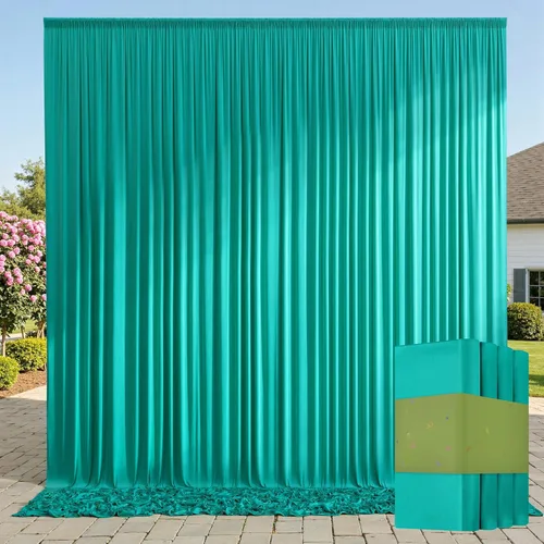 Vista 43 de Cortinas de fondo negras negras sin arrugas para fiestas, cortinas de tela gruesa para telón de fondo de fotos para cumpleaños, bodas, baby shower