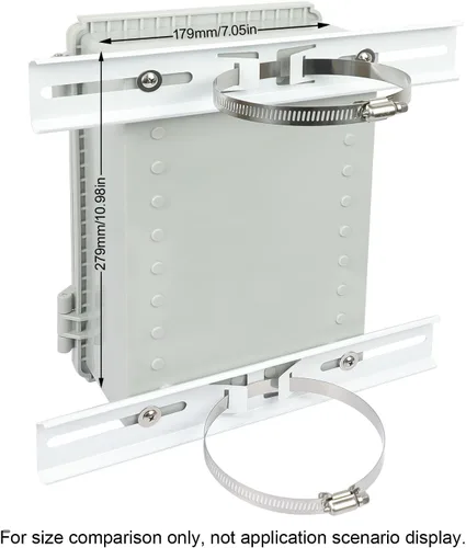 Vista 3 de LeMotech Kit de montaje de poste, soportes de acero inoxidable de 11.811 in con abrazadera ajustable de 3.583-4.488 in para caja de conexiones al