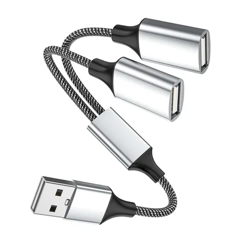 Vista 7 de Fidioto Divisor USB Y, un cable de extensión USB de 1 macho a 4 hembra, soporte de divisor USBA para carga y transferencia de datos