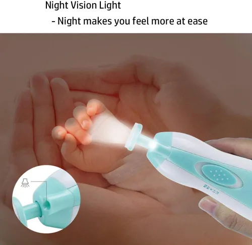 Vista 3 de Limpiador de uñas para bebés – Kit de cortaúñas eléctrico seguro – recortador de uñas para recién nacido o para niños y niñas de los pies – funciona