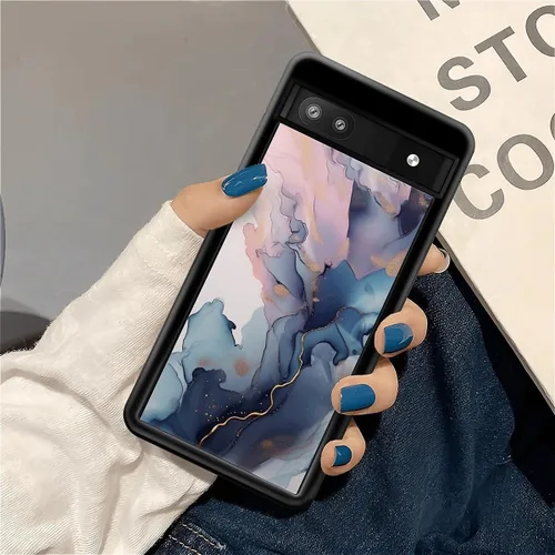 Vista 762 de Compatible con Google Pixel 4A 5G Mobile Case Creative Acrylic Panel trasero Silicona Protección Grip especialmente diseñado para Google Pixel 4A 5G