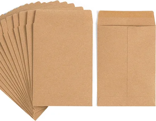 Vista 14 de Paquete de 100 sobres para monedas pequeñas, sobres autoadhesivos de papel kraft para semillas, mini piezas, sellos para artículos pequeños Negro