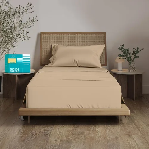 Vista 48 de THREAD SPREAD Sábanas 100% Algodón Egipcio Tamaño Twin - 800 Alto Número de Hilos 3 Piezas Sábanas Twin Extra Largas para Dormitorio, Bolsillo