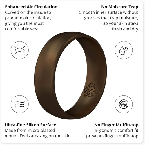 Vista 3 de Knot Theory Anillos de boda de silicona transpirable para hombres y mujeres Anillos de boda de goma de goma para él y ella Regalo de aniversario