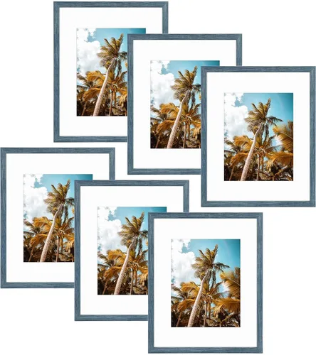 Vista 33 de Frametory, Marco de fotos de 11 x 14 pulgadas con paspartú para fotos de 8 x 10 pulgadas, moldeado ancho de vidrio de alta definición, accesorios