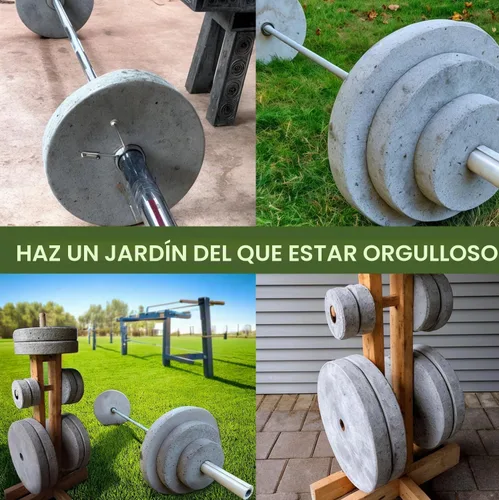 Vista 2 de Juego de moldes para pesas de hormigón para bricolaje, 5 piezas, plástico ABS de 0.079 in de grosor, placas de pesas con mancuernas y mancuernas