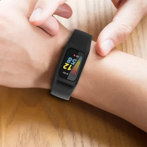 Vista 7 de Correa de reloj suave compatible con Fitbit Charge 6, Charge 5, Charge 4, Charge 3/3SE, correa de muñeca de silicona protectora todo en uno, correa