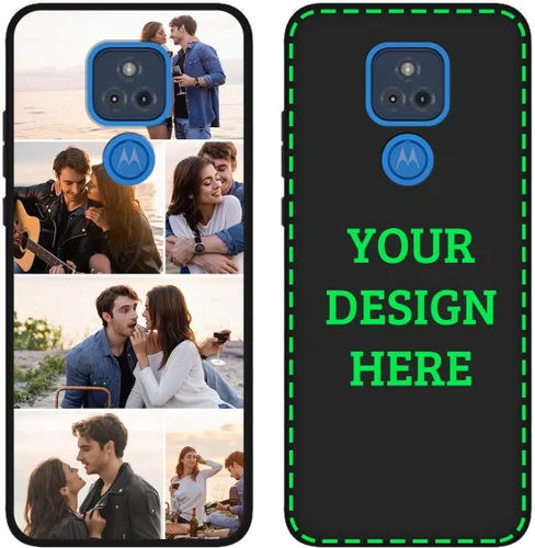 Vista 12 de Funda de teléfono con foto personalizada para Motorola Moto G Play 2021 con imagen, texto, logotipo, nombre, funda negra suave, regalo único