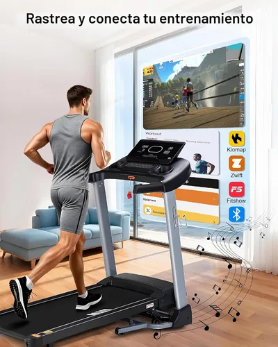 Vista 7 de Ateedge Cinta de correr resistente para el hogar, 18% de inclinación automática, capacidad de 400 libras, 3.5 HP, velocidad de 0.5 a 12 MPH