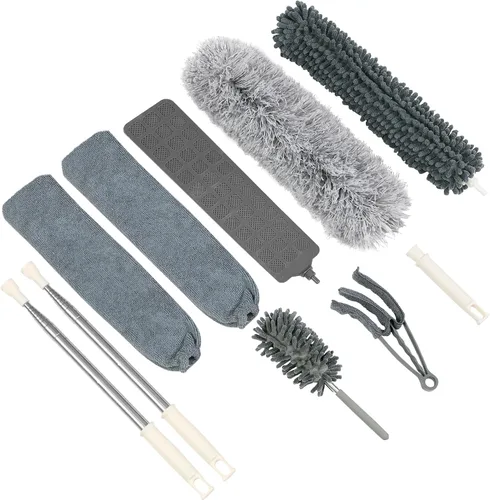 Vista 8 de ZZ LAZYCOTTAGE 10 piezas de plumero de telaraña de microfibra con poste de extensión (254 cm de telescopado), plumeros lavables para limpieza