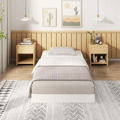 Vista 7 de EMODA Base de cama de metal resistente de 4 pulgadas con cubierta de tela, fácil montaje