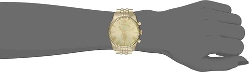 Vista 4 de U.S. Polo Assn. USC40058 Reloj dorado para mujer, Oro, Movimiento de cuarzo