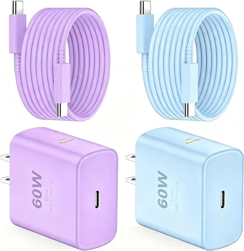 Vista 11 de 60W Super Fast Charger USB C, Type C Android Phone Charger Fast Charging Negro