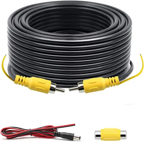 Vista 9 de GreenYi Cable de video RCA de doble blindaje para monitor de vehículo y conexión de cámara de visión trasera de respaldo inverso, cable de extensión