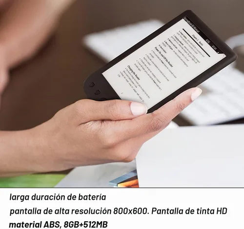 Vista 4 de Ereader 6In 800X600 HD pantalla de tinta lector de libros electrónicos con estuche y película, 8Gb 512Mb Abs E lector compatible con 32Gb Tf tarjeta