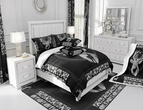 Vista 5 de Manfei Manta de camuflaje gris para sofá, manta de cama temática de caza de animales salvajes para niños y adultos, decoración de habitación, manta
