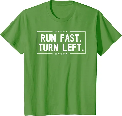 Vista 83 de Run Fast Turn Left - Camiseta para correr de pista y campo