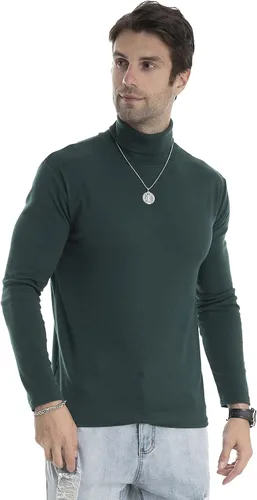 Vista 34 de Camiseta de manga larga para hombre, ajustada, ligera, con cuello de tortuga