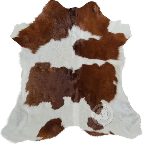 Vista 10 de Sunshine Cowhides Alfombra de piel de vaca 100 % genuina, color blanco y negro, alfombra de piel de becerro de estilo moderno y alfombra de área