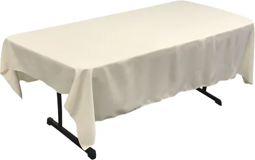 Vista 182 de LA Linen Mantel rectangular lavable de popelín de poliéster, resistente a las manchas y a las arrugas, cubierta de mesa 60x84, mantel de tela