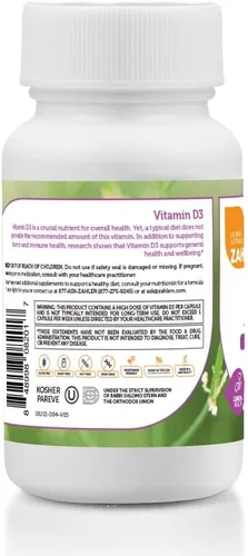 Vista 5 de Zahler - Vitamina D3 avanzada de 50000 UI Cápsulas Kosher Apto para vegetarianos Vitamina D para apoyo inmunológico, hueso, dientes y músculos
