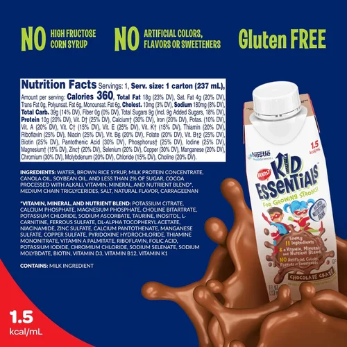 Vista 2 de BOOST Kid Essentials - Bebida nutricional equilibrada para niños, con calorías y nutrientes adicionales, chocolate Craze, 8 onzas líquidas